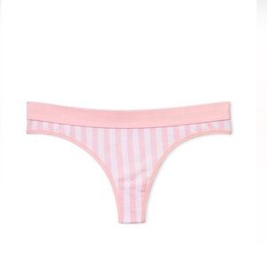 VICTORIAS SECRET LOGO COTTON THONG PANTY UNDERWEAR. NWT